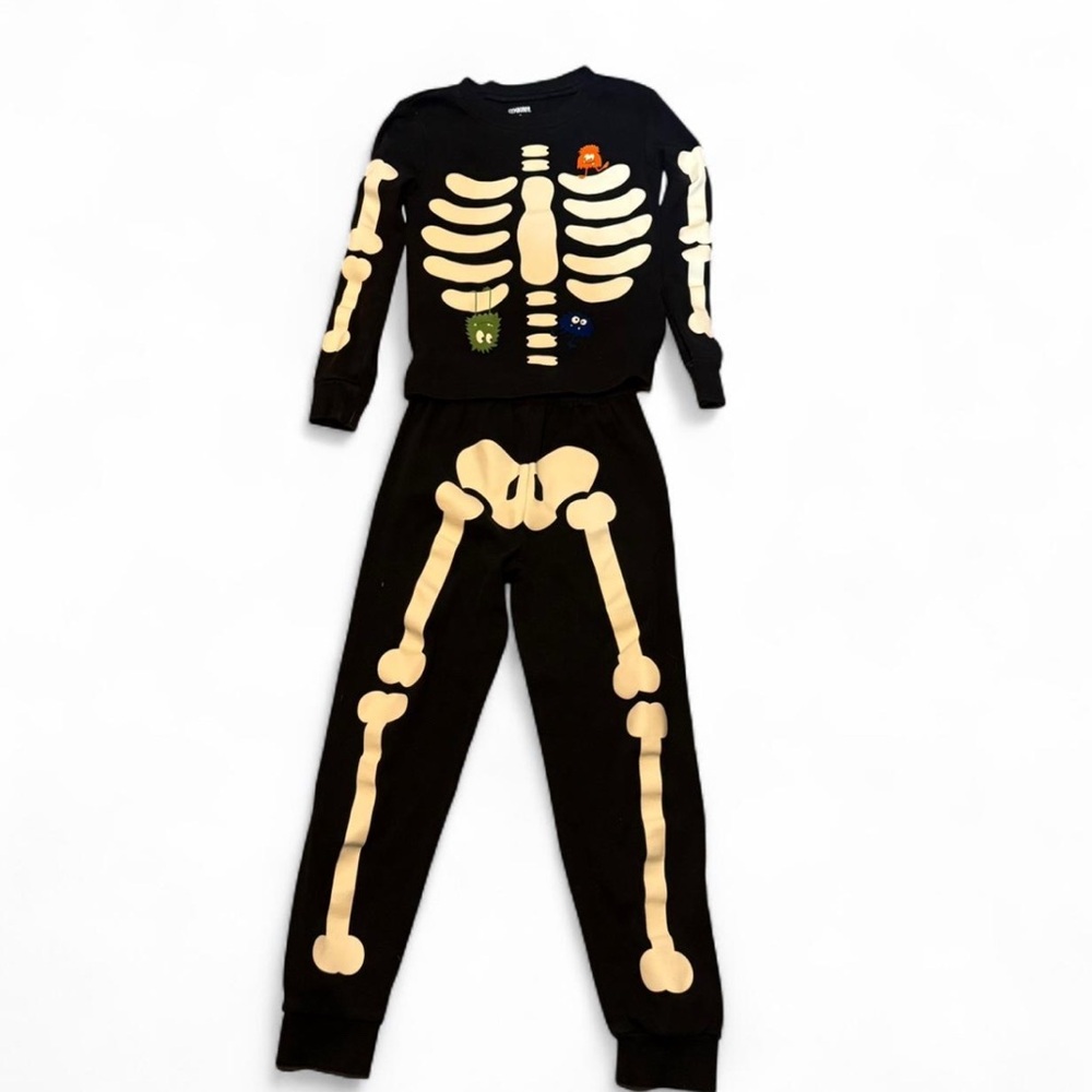 Gymboree Glow In The Dark Skeleton Monster Pajamas Size 7